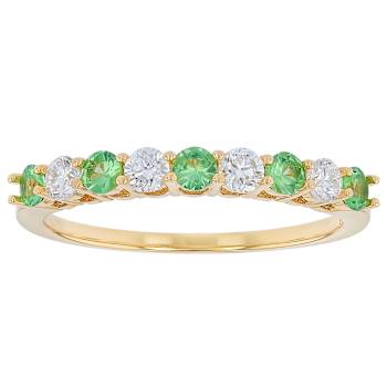 Tsavorite And Lab-Grown Diamond Band Ring In 18K Gold Over Sterling
Silver 0.53ctw