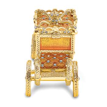 IMPERIAL Golden Carriage with Ring Pad Trinket Box