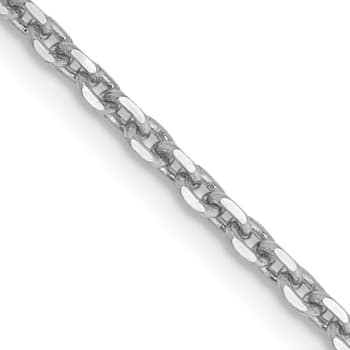 14K White Gold 1.65mm Diamond-cut Cable Chain Necklace