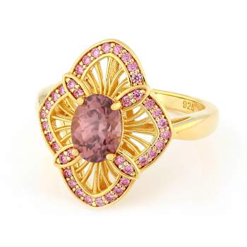 Blush Zircon And Pink Lab-Created Moissanite Ring In 18K Gold Over
Sterling Silver 2.02ctw
