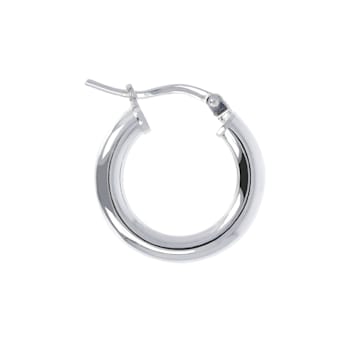 Sterling Silver Polished 1/2" Round Hoop Earrings