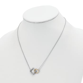 14K Two-tone Gold Lab Grown Diamond SI1/SI2, G H I, Square Interlocking
18 Inch Necklace 0.41ctw