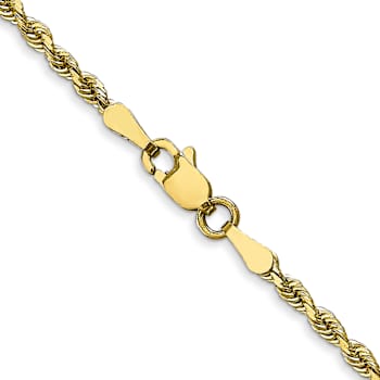 10k Yellow Gold 2.25mm Solid Diamond-Cut Quadruple Rope 26 Inch Chain