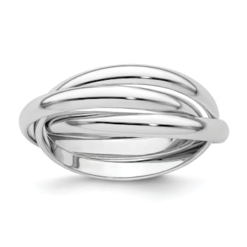 14K White Gold Polished Rolling Ring