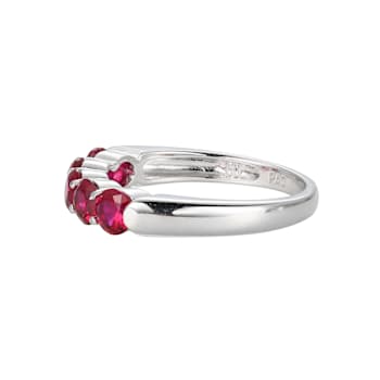 Lab Created Ruby Platinum Over Sterling Silver Ring 1.30ctw
