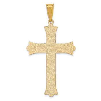14k Yellow Gold and 14k White Gold Polished Satin Diamond-Cut Crucifix
Cross Pendant