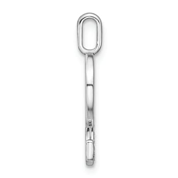 14K White Gold Diamond Lower Case Letter G Initial Pendant