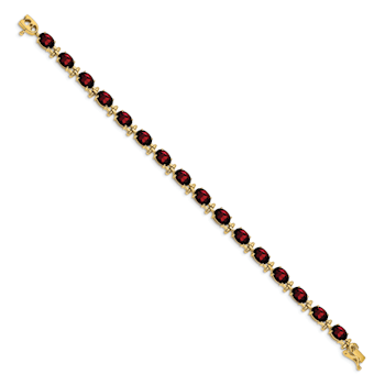 14k Yellow Gold Garnet Bracelet