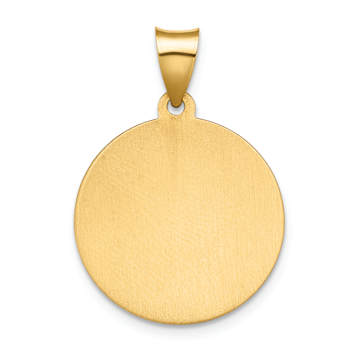 14k Yellow Gold Polished and Satin Spanish Saint Lucy Medal Pendant