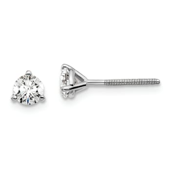 Rhodium Over 14K Gold Lab Grown Diamond 1/2ct. VS/SI GH+, 3 Prong
Screwback Earrings