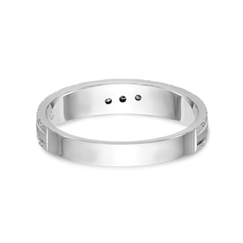 Rhodium Over 14K White Gold AA Quality Trio Ladies Wedding Band