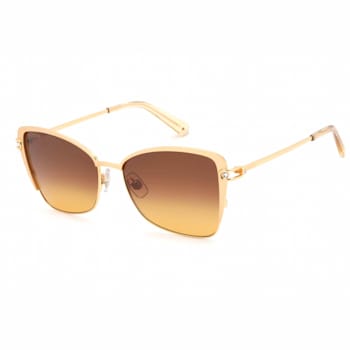 Swarovski Matte Deep Gold Tone Frame/Brown Gradient Sunglasses
