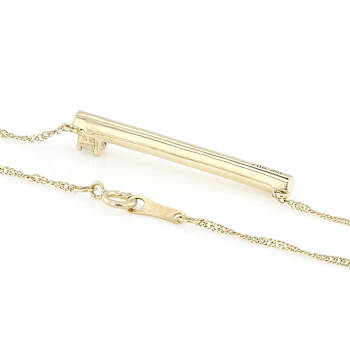 Ethiopian Opal Bar Necklace In 10K Gold