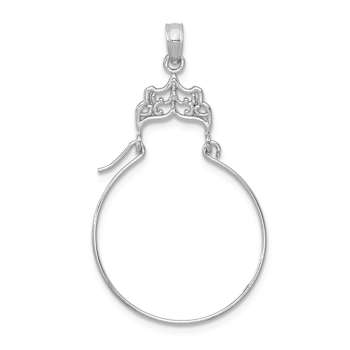 Rhodium Over 14K White Gold Filigree Charm Holder