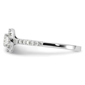 Rhodium Over 14K White Gold Eternal Promise Lab Grown Diamond Halo
Complete Ring 0.748ctw