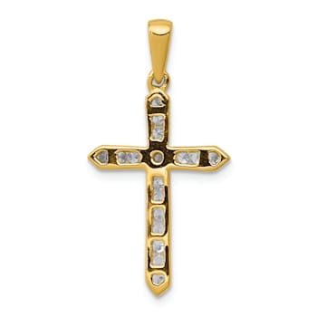 14K Yellow Gold 1/4ct. Diamond Cross Pendant