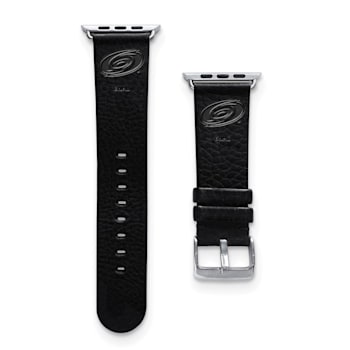 Gametime NHL Carolina Hurricanes Black Leather Apple Watch Band (42/44mm
M/L). Watch not included.