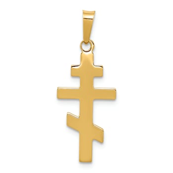 14K Yellow Gold Eastern Orthodox Cross Charm