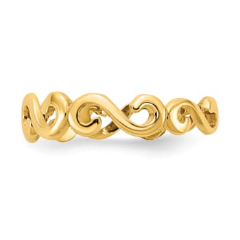 14K Yellow Gold Swirl Toe Ring