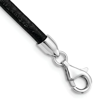 Black Leather 16 inch 3mm Necklace