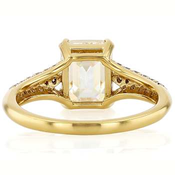 Diamond Simulant, Champagne Diamond And White Zircon Ring In 18K Gold
Over Sterling Silver 3.91ctw