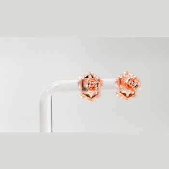 Amethyst and CZ 0.95 Ctw Round 18K Rose Gold Over Sterling Silver Center
Design Earrings Jewelry