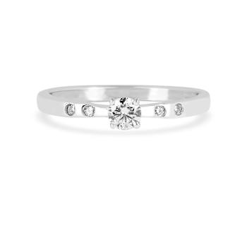 Rhodium Over Sterling Silver Lab Grown Diamond Solitaire Ring