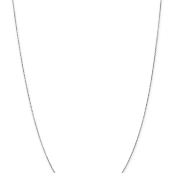 Rhodium Over 10k White Gold 0.8mm Diamond-Cut Cable 18 Inch Chain