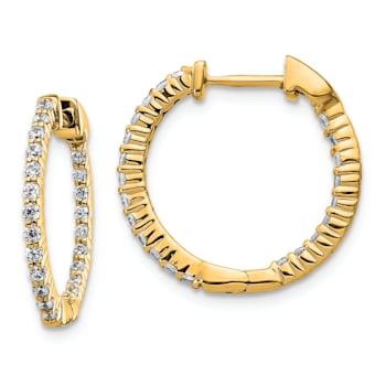 14K Yellow Gold Oro Spotlight Lab Grown Diamond SI+, H+, In and Out
Hinged Hoop Earrings