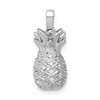 Rhodium Over 14k White Gold Diamond Pineapple Pendant