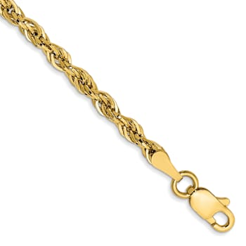 14k Yellow Gold 2.8mm Rope Link 22 Inch Chain