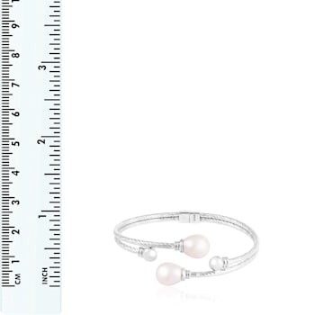 8-8.5mm White Cultured Freshwater Pearl Silver  Bracelet