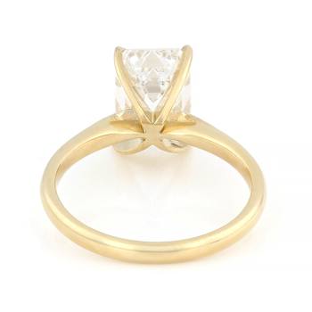 Lab-Grown Diamond Emerald-Cut Solitaire Ring In 14K Gold 3.00ct