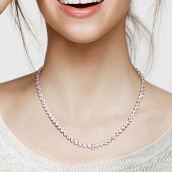 Created White Sapphire Sterling Silver Necklace 39.5ctw