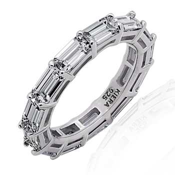 White Cubic Zirconia Platinum Over Sterling Silver Ring 3.50ctw