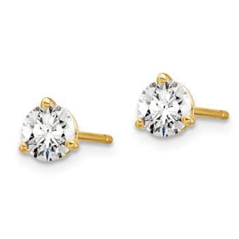 White Lab-Grown Diamond 14k Yellow Gold G-H SI Martini Stud Earrings 0.74ctw