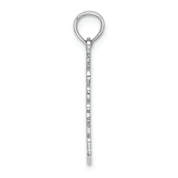 Rhodium Over 14k White Gold Double Palm Trees Pendant