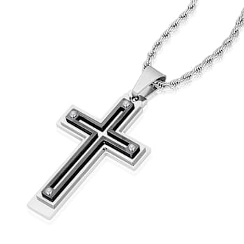 Invicta Men's Two-Tone Cross Pendant With Chain In Stainless Steel