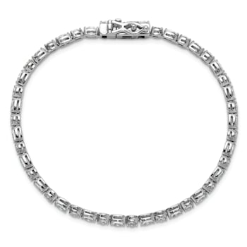 Rhodium Over Sterling Silver Polished Round and Oval Cubic Zirconia
Tennis Bracelet