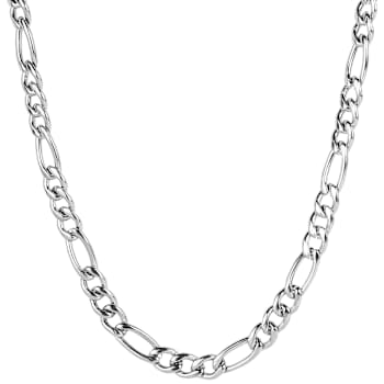 Invicta Men's Figaro Chain Necklace 7mm In Stainless Steel 24 Inch