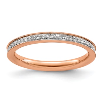 14K Rose Gold Over Sterling Silver Stackable Expressions and Diamonds
Ring 0.195ctw