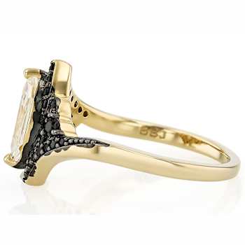 Diamond Simulant Marquise And Black Spinel Ring In 18K Gold Over
Sterling Silver 1.81ctw