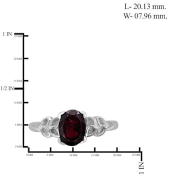 Red Garnet And White Diamond Sterling Silver Ring 1.63ctw