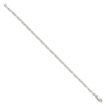 Sterling Silver 2.75mm Elongated Open Link Chain Bracelet