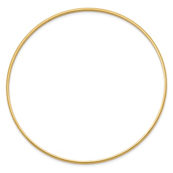 14k Yellow Gold 2mm Solid Polished Half-Round Slip-On Bangle