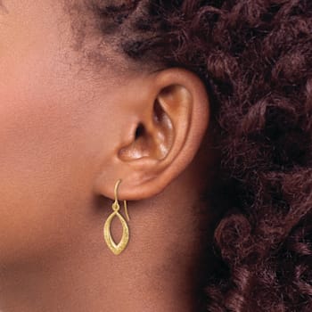 14k Yellow Gold Diamond-Cut Dangle Earrings