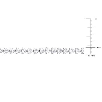 Created White Sapphire Sterling Silver Bracelet 10ctw