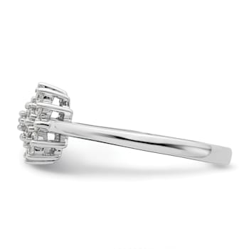 Rhodium Over 14K White Gold Lab Grown Diamond SI1/SI2, G H I, Cluster Ring