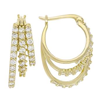 Classic Lab-Grown Diamond Hoop Earrings 1.45ctw In 14K Gold Over
Sterling Silver