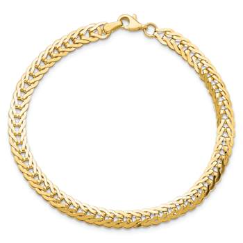 14k Yellow Gold 5.3mm Polished Fancy Link Bracelet